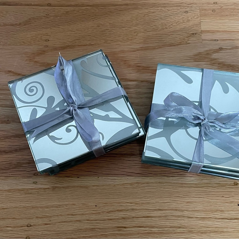 NWT Filagree Designed | Glass Coasters | Set of 8